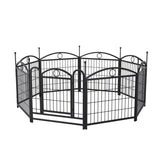 ZUN Dog Playpen Indoor 24 inch 8 Panels Metal Dog Pen Pet Dog Fence Outdoor Exercise Pen with Doors, W368P233996