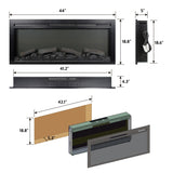 ZUN 44 inch wall recessed electric fireplace with remote and Imitation Flame , LED light heater 33708341