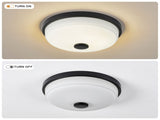 10.83" 2-Pack Flush Mount LED Ceiling Light, Black, 15W Dimmable with Remote Control, Metal Base & W6558P574532