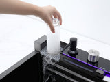 Pull-out Facuet Single Bowl Sink Kitchen Vegetable Sink 304 Whale Waterfall Sink Stainless Steel T3177P286037
