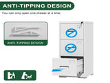 3 Drawer Metal Vertical File Cabinet with Lock and Card Slot Office Home Vertical File Cabinet for T2398P342716