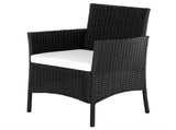 2pcs Arm Chairs 1pc Love Seat & Tempered Glass Coffee Table Rattan Sofa Set Black 42624106
