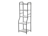 Matte Black Steel 5-Shelf Bathroom Storage Tower Unit 56884629