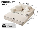 Chaise Lounge Chair with Removable Ottoman Accent Sofa Bed Upholstered Sleeper Couch Bed with W1170P353046