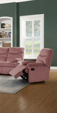 Luxurious Velvet Blush Pink Color 1pc Motion Recliner Chair Couch Manual Motion Plush Armrest Living B011P163890