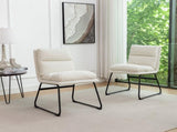 Milos Contemporary Upholstered Dining Chairs, Set of 2, Vanilla White T2574P245418