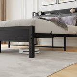 Queen Size Bed Frame, Storage Headboard with Charging Station, Solid and Stable, Noise Free, No Box W840P195212