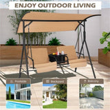 2 Seater Porch Swing Chair with Handy Storage and 360&deg Rotatable Tray 41361645