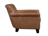 Traditional Brown Leather Accent Chair 1pc Solid Wood Frame Top-Grain Leather Nailhead Trim Classic B011P178524