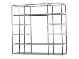 5-Layer 12-Compartment Non-woven Fabric Wardrobe Portable Closet Navy 02100623