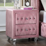 Beautiful Pink Color 1pc Nightstand Bedroom Furniture Bedside Table Crystal-like Acrylic Knob B011P218332