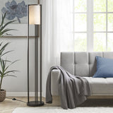 ZUN Metal Floor Lamp with Glass Cylinder Shade B03599405