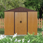 ZUN 8ft x 4ft Outdoor Metal Storage Shed with Sliding Door and foundation for Backyard, Patio, Lawn W540P185256