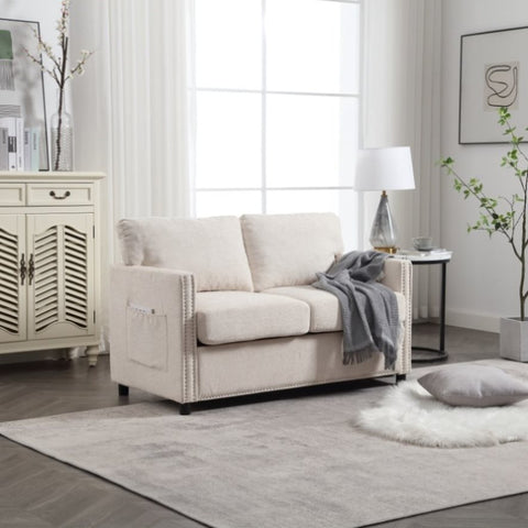 ZUN UNITED Modern chenille Fabric Loveseat, 2-Seat Upholstered Loveseat Sofa Modern Couch W1568P160575