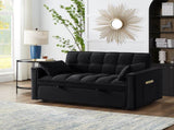 4 in1 Loveseat Sofa Bed Armrests & Storage Pockets, Multi-Function Tufted Pull-out Sofa Bed W2186P166127