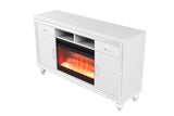 TV Stand With Electric Fireplace in White B00969706