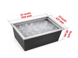 Drop-In Ice Chest, Stainless Steel Ice Storage Box with Lid and Drain Hose, Ice Bin for Chilled 89337079