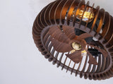 20" Semicircle Modern Flush Mount Fan Light,Ceiling Fans with Lights and Remote W3596P462048