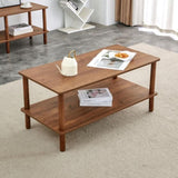 Modern 2-Tier Coffee Table for Living Room Furniture,Rectangular Center Table with Open Storage W3226P279108