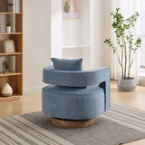 29.1"W Swivel Accent Open Back Chair Modern Comfy Sofa Chair With Weathered Base For Nursery Bedroom W1298P192484