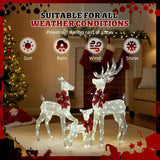 3-Piece Lighted Christmas Reindeer Set Outdoor Decorations, Weather Proof Sparkling Deer 64880726
