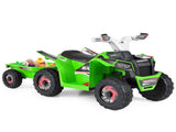2 in 1 Kids Ride On ATV with Removable Trailer, 6V Electric Quad for Toddlers Ages 3 Green 27828029