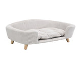 Elevated Dog Bed Frame for Small Dog, Corduroy Pet Couch Bed with Rubber Wood Legs and Supportive N779P179967A