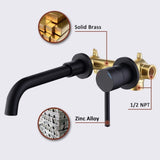 Wall Mount Faucet for Bathroom Sink or Bathtub, Single Handle 2 Holes Brass Rough-in Valve Included, T3177P269102