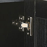 Side panel buffet cabinet with natural rattan door, rattan storage cabinet with adjustable shelves, W1320138012