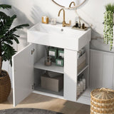 21.6inch Modern Floating Bathroom Vanity with Ceramic Basin - Perfect for Small Bathrooms, WF318757AAK