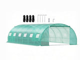 20' x 10' x 7' Walk-in Tunnel Greenhouse, Portable Hot House with Galvanized Steel Hoops & 12 63923894