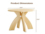 Round Side, 23.6 Inch Circular End with Curved Cross Legs, Melamine Laminated MDF Accent 28801584