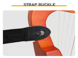 15-string portable solid mahogany harp, mahogany color, with padded padding, extra strings, 69498319
