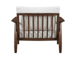 Modern Living Room 1pc Beige Accent Chair Solid Wood Brown Finish Wooden Furniture B011P287546