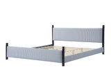 48-inch Striped Rubberwood Upholstered Bed,King N769P364062B
