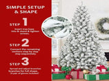 4FT Flocked Christmas Tree with 233 Tips Snowy PVC Artificial Plant Sturdy Metal Stand 32260824