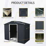 8ft x 4ft Outdoor Metal Storage Shed with Sliding Door and foundation for Backyard, Patio, Lawn W540P185251