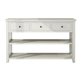 Console Table with Wood Frame and Legs, Sofa Table Entryway Table with 3 Drawers and 2 Open Shelves 19496319