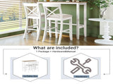 Farmhouse 48"Rectangular Wood Bar Height Dining Set Kitchen Breakfast Nook with 2 Chairs for N717P498378B