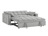 4 in1 Loveseat Sofa Bed Armrests & Storage Pockets, Multi-Function Tufted Pull-out Sofa Bed W2186P166130