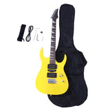 ZUN Novice Entry Level 170 Electric Guitar HSH Pickup Bag Strap Paddle Rocker Cable Wrench Tool Yellow 95864682