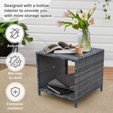 5 Pieces Wicker Patio Furniture Set Outdoor Patio Chairs with Ottomans Conversation Furniture with W813P283082