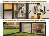Cat Catio Outdoor Cat Enclosure for Multiple Indoor Outdoor Cats, Large Wooden Walk-in Cat House 75416411