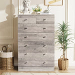 ZUN Modern Simple 7-Drawer Dresser Gray 00534308