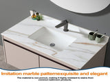 43 Inch Marble Vanity Top, Bathroom Vanity Top with Undermount Rectangular Middle Sink and 4" Height 88013051