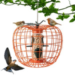 ZUN Squirrel-Proof Bird Feeder with Cage and 4 Metal Ports 88059772