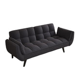 57 "black sofa Soft two armrests throw pillow pillow comfortable fit apartment bedroom small space W1658135106