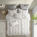 King/Cal King 3 Piece Cotton Jacquard Duvet Cover Set B03596506