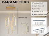 High Ceiling Chandelier Modern LED Ring Pendant Light 3 Color Dimmable Gold Chandeliers Contemporary 29580146
