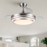 ZUN 42 in. Retractable Ceiling Fan with Remote Control W1367P171140